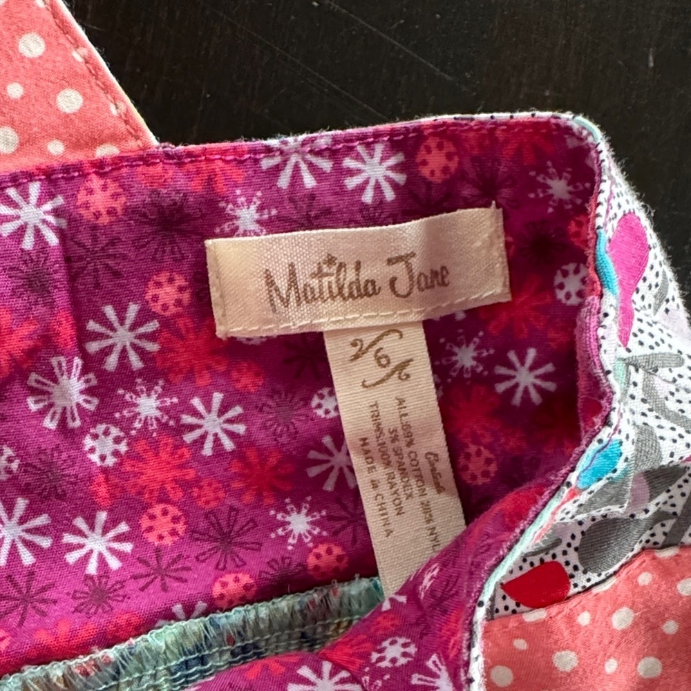 Matilda Jane Coral Pink & Aqua Floral Sundress Top - Picture 4 of 7